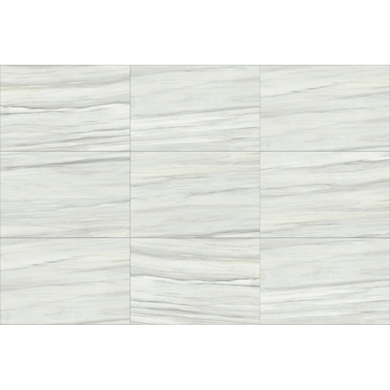 Carreau de marbre et de sol en marbre 12 po x 24 po Marble, Blanc / gris
