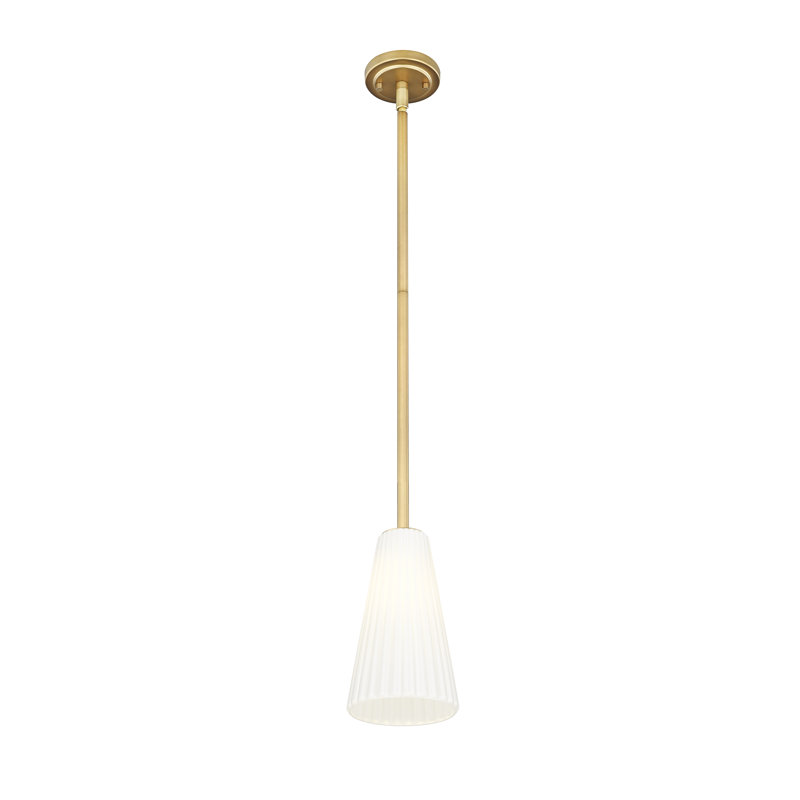 Luminaire suspendu moderne 1 lumière Tomy, H 56 po x l 6 po x P 6 po, Or