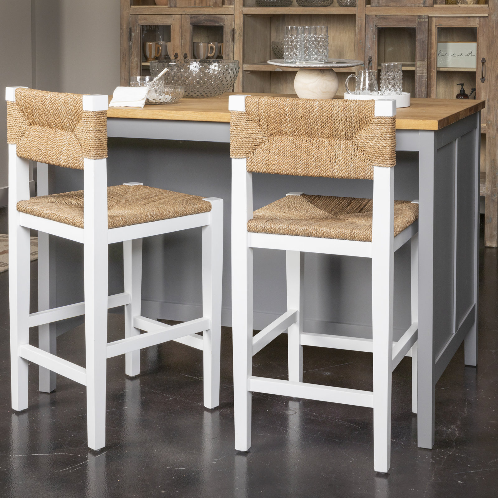 Willowbrook 25" Bar Stool, Matte White Stain