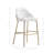 Gracie Modern Vegan Leather Upholstered Stainless Steel Barstool in White and Gold-659403855-658843864