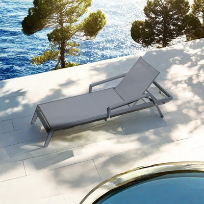 Chaise longue d'extérieur réglable Premium
