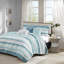 Ensemble de courtepointe 6 pièces avec coussins décoratifs Aqua King / Cal King-125333450-125333453