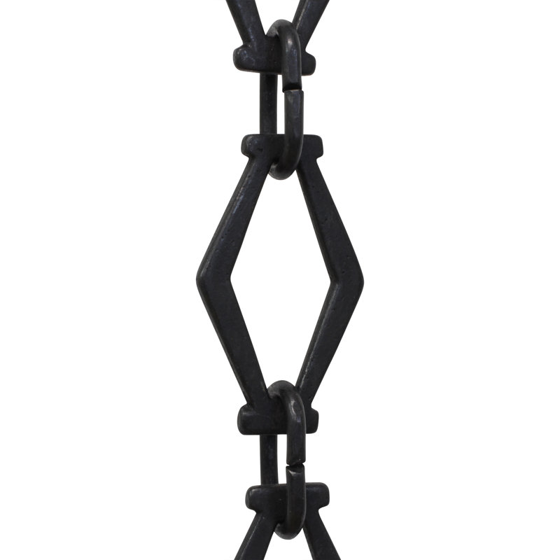 Chaîne de lustre décorative, H 12 po x l 1,42 po x P 0,16 po, Noir