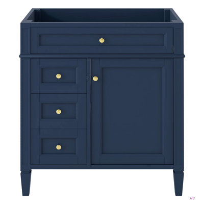 30'' Bathroom Vanity Without Top Sink, Modern Bathroom Storage Cabinet With 2 Drawers And A Tip-Out Drawer (NOT INCLUDE BASIN)