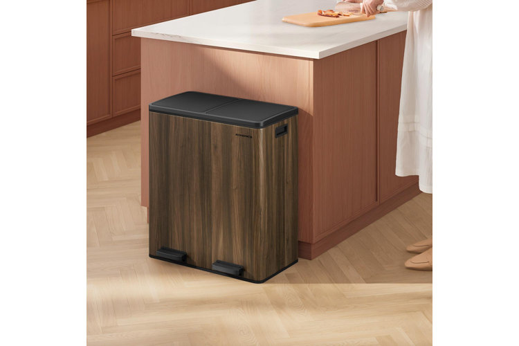 2 x 8 Gallon Stainless Steel Multi-Compartments Trash Can
