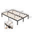 Structure de lit plateforme en bois massif double 14,1 po Nedelina