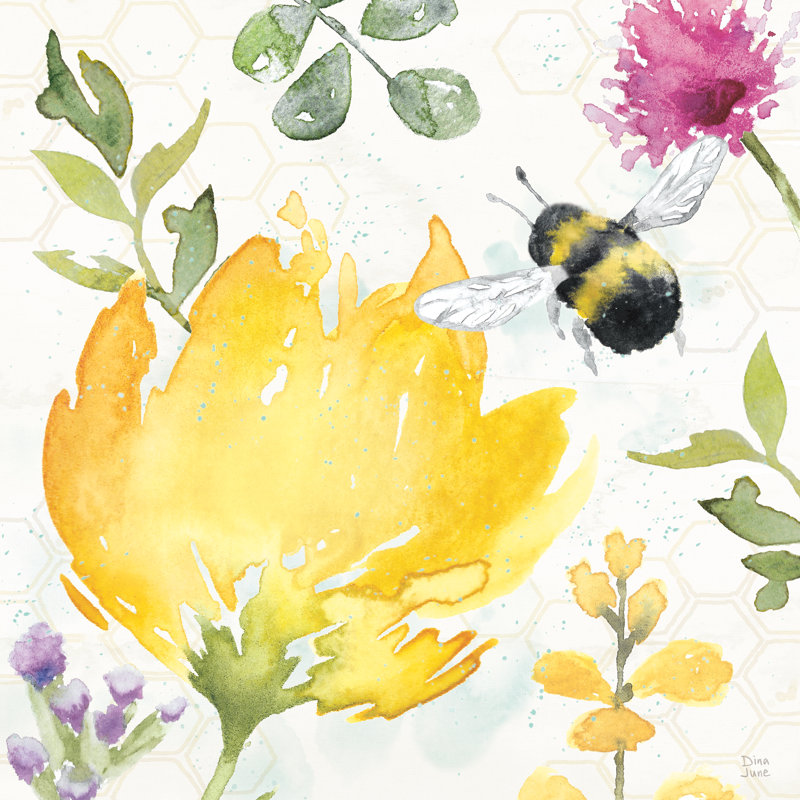 Bee Harmony II by Dina June - Wrapped Canvas Painting, 91cm H x 91cm W