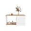 Table basse de 31 po de largeur avec trois tablettes blanches - chêne naturel