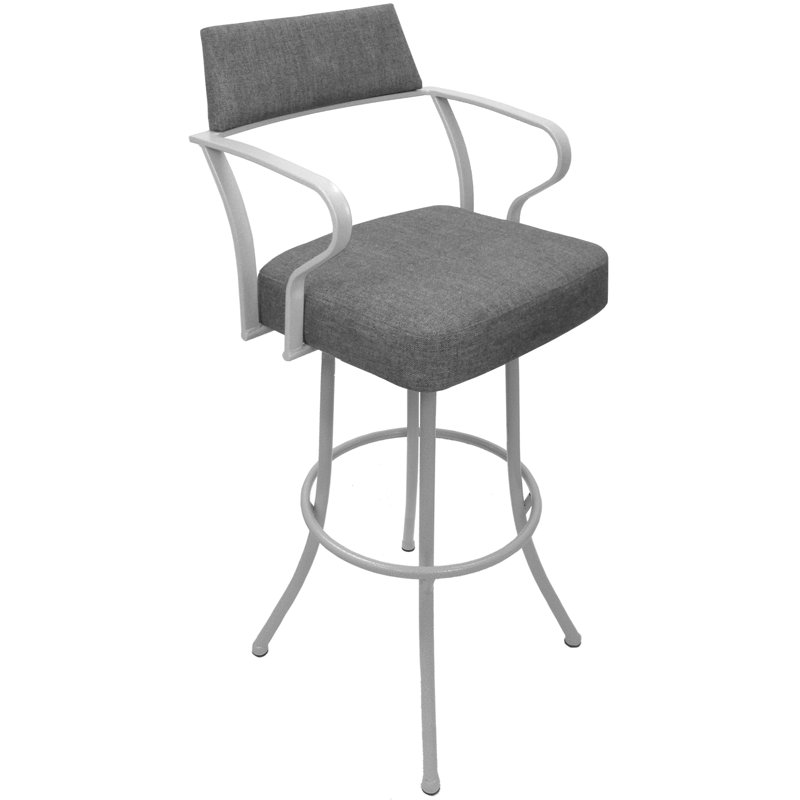 Très grand tabouret pivotant de 34 po Katleen, Blanc