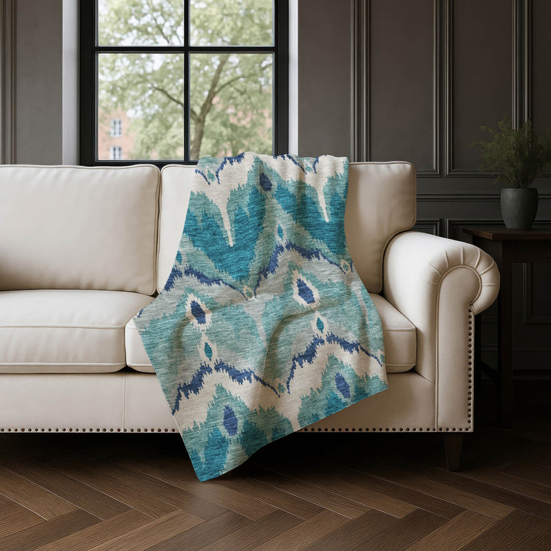 Jeté Addison Sherpa ASB743, Teal Ikat