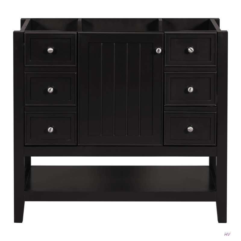 Meuble-lavabo 36 po sans lavabo, base d'armoire seulement, une armoire et trois tiroirs