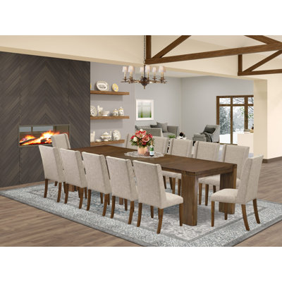 Extendable Dining Set Includes a Xtenczar Kitchen Table and Fabric Dining Chairs - (Finish Option)