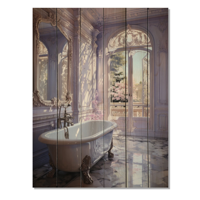 «Bathroom Pastel Serenity I» sur bois, H 40 po x l 30 po x P 0,78 po