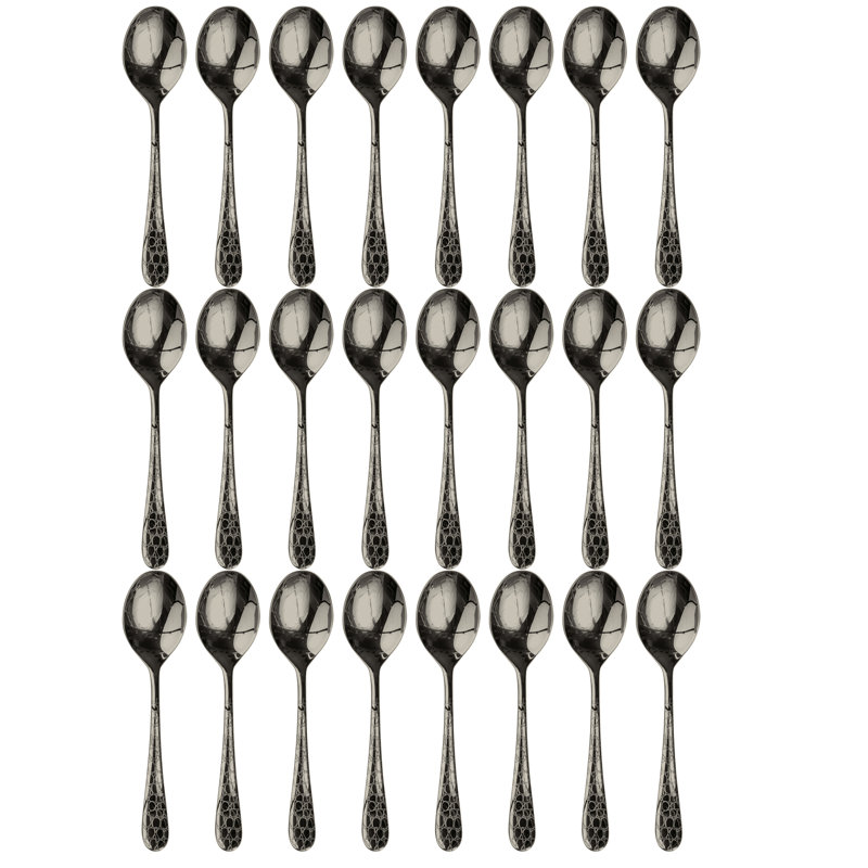 Coccodrillo American Coffee Spoon - 24 Pieces, Black Gold