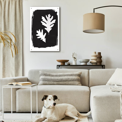 «Nature by the Lake Leaves 4 Black» par Piper Rhue, art mural en verre acrylique