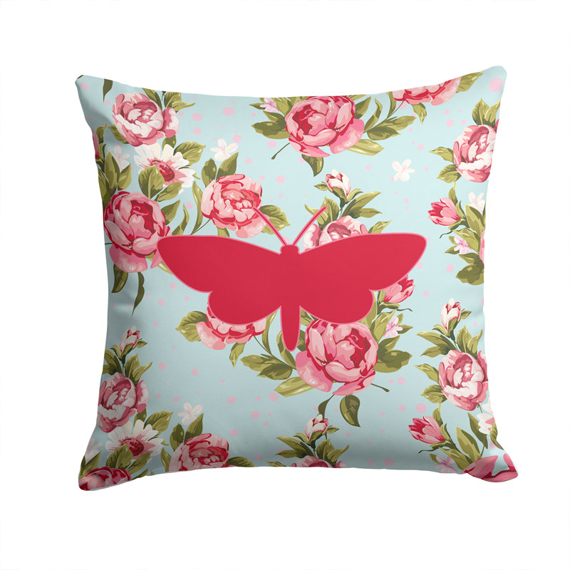 Coussin décoratif intérieur/extérieur bleu shabby élégance Moth, H 14 po x l 14 po x P 4 po