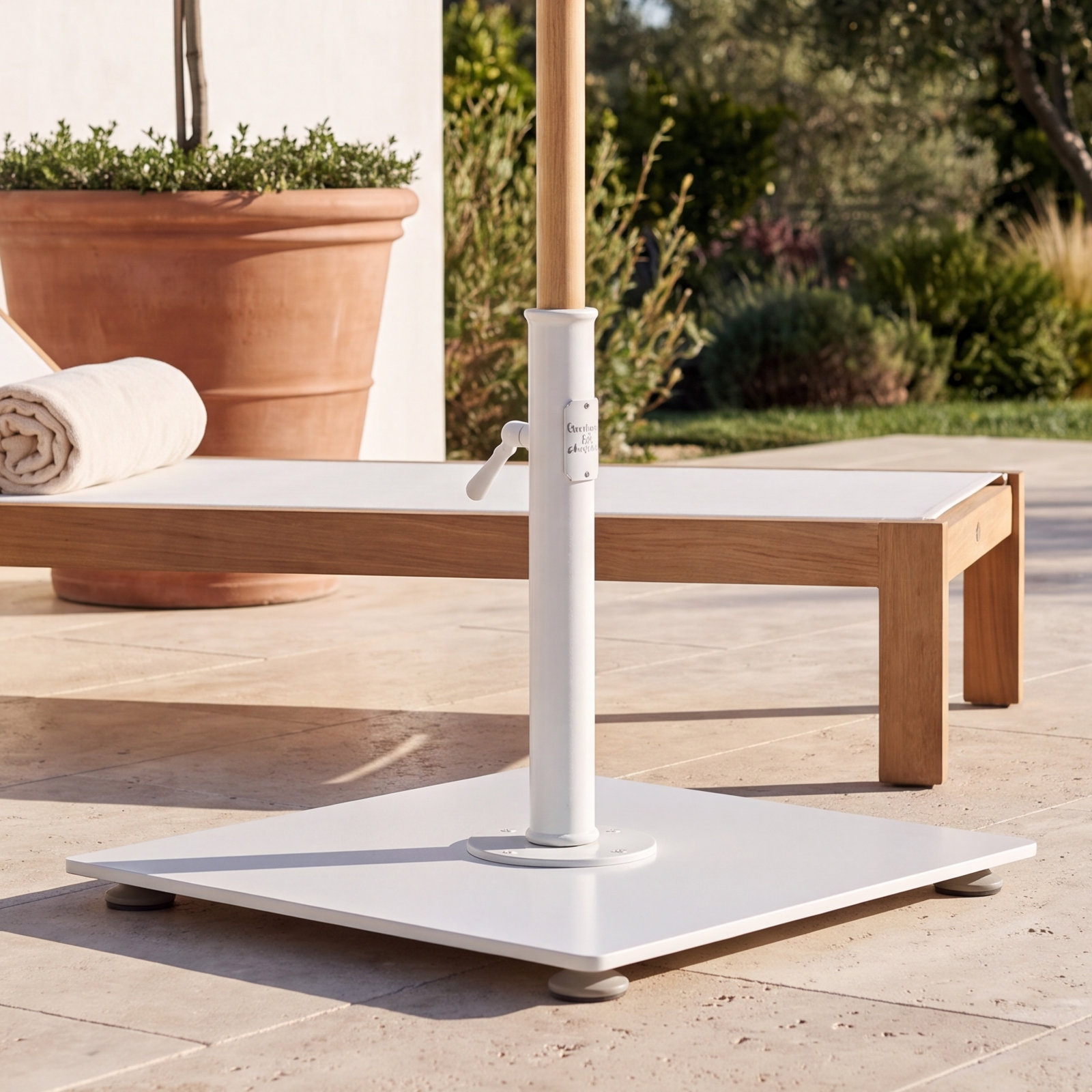 35lb In-Ground Umbrella Base, White