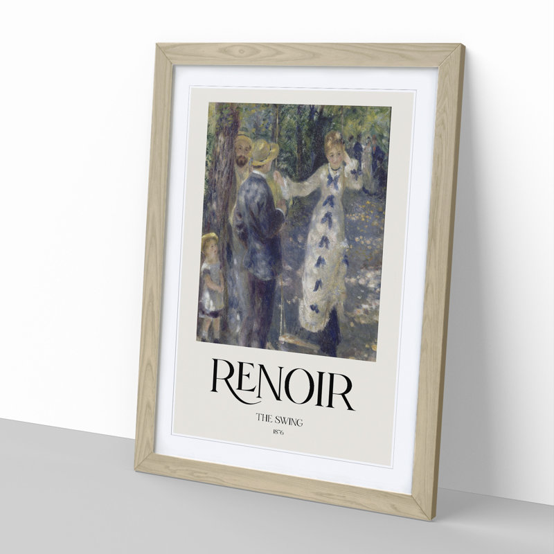 The Swing by Pierre-Auguste Renoir - Picture Frame Painting, 36cm H x 27cm W x 2cm D, Oak Framed