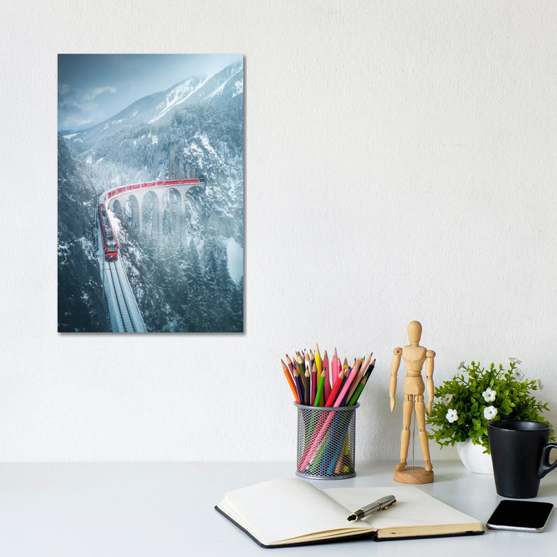 Landwasser Viaduct - Switzerland by Cuma Çevik - Wrapped Canvas Print, 20.32 cm H x 30.48 cm W