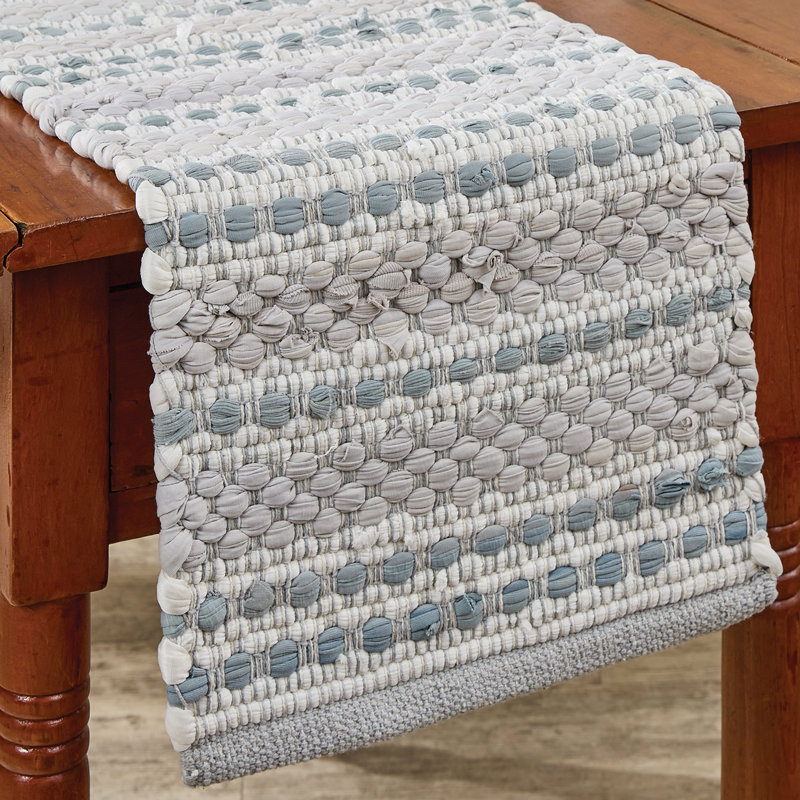 Farmhouse Holiday Chindi Table Runner, 36" L x 13" W, Gray
