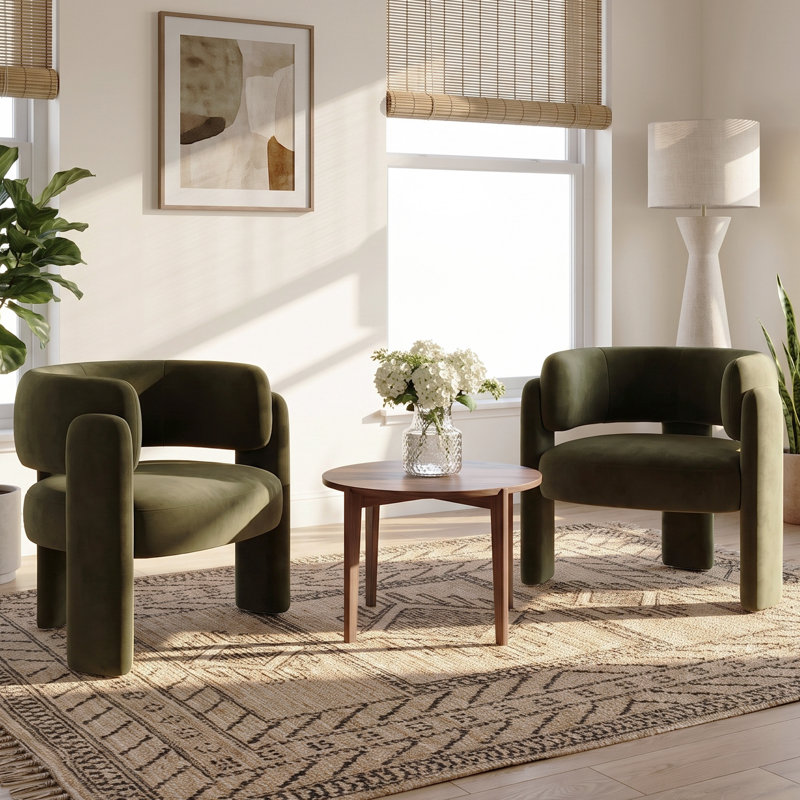 Fauteuil d'appoint demi-tonneau 33 po, Vert