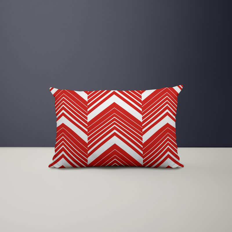 Outdoor Reversible Throw Pillow, Red