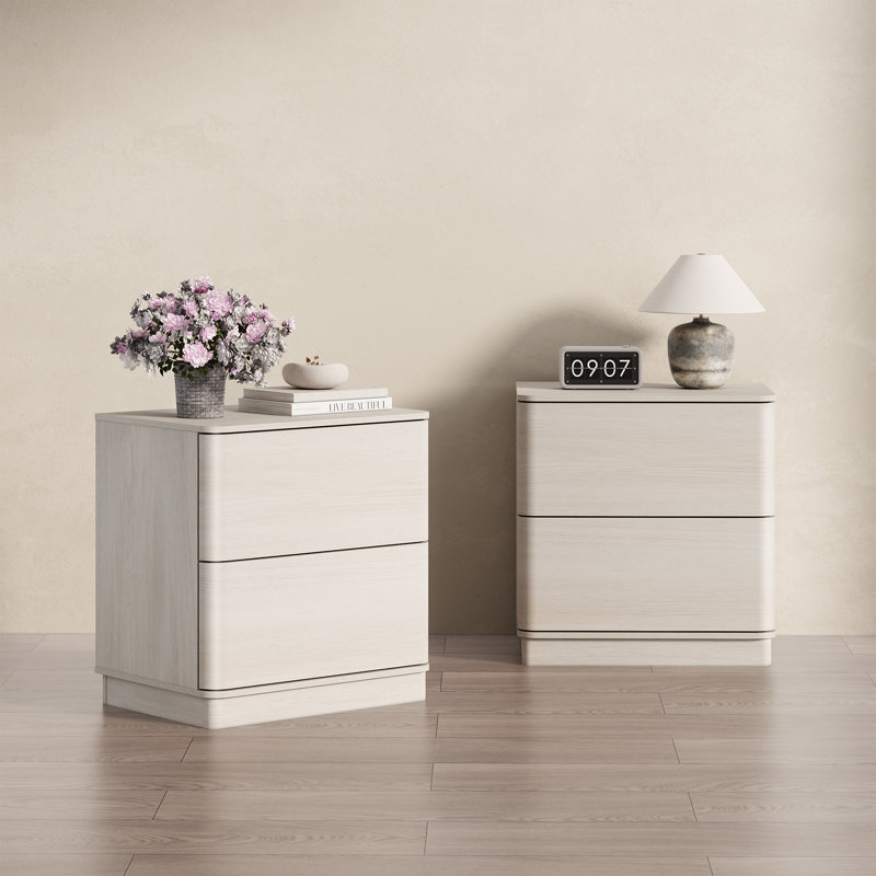 Ensemble de table de chevet 2 tiroirs Minimalist, White