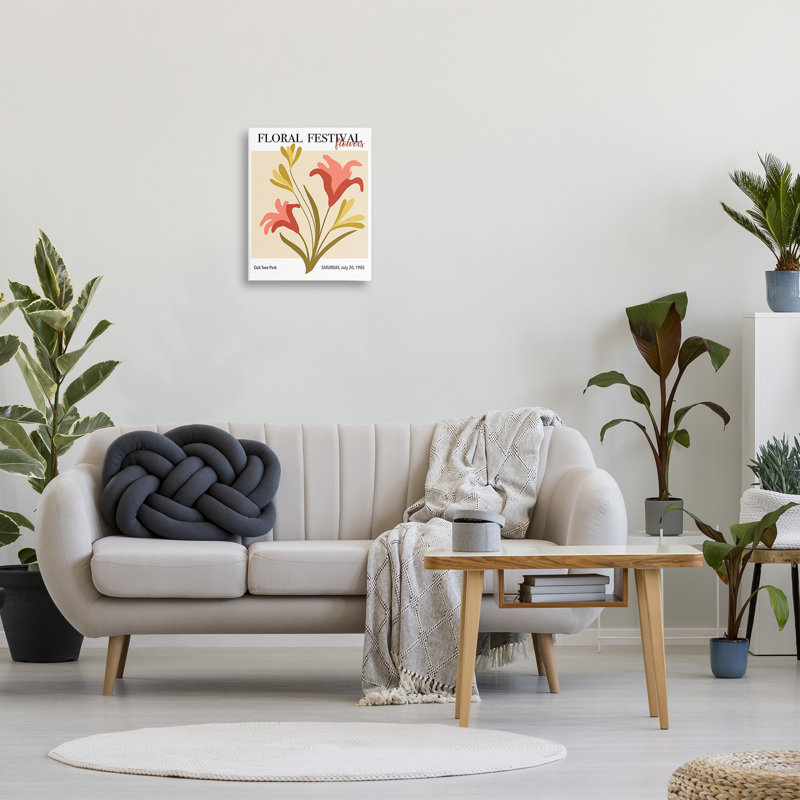 "Floral Festival", art mural par Regina Moore, Toile tendue, H 20 po x l 16 po x P 1,5 po