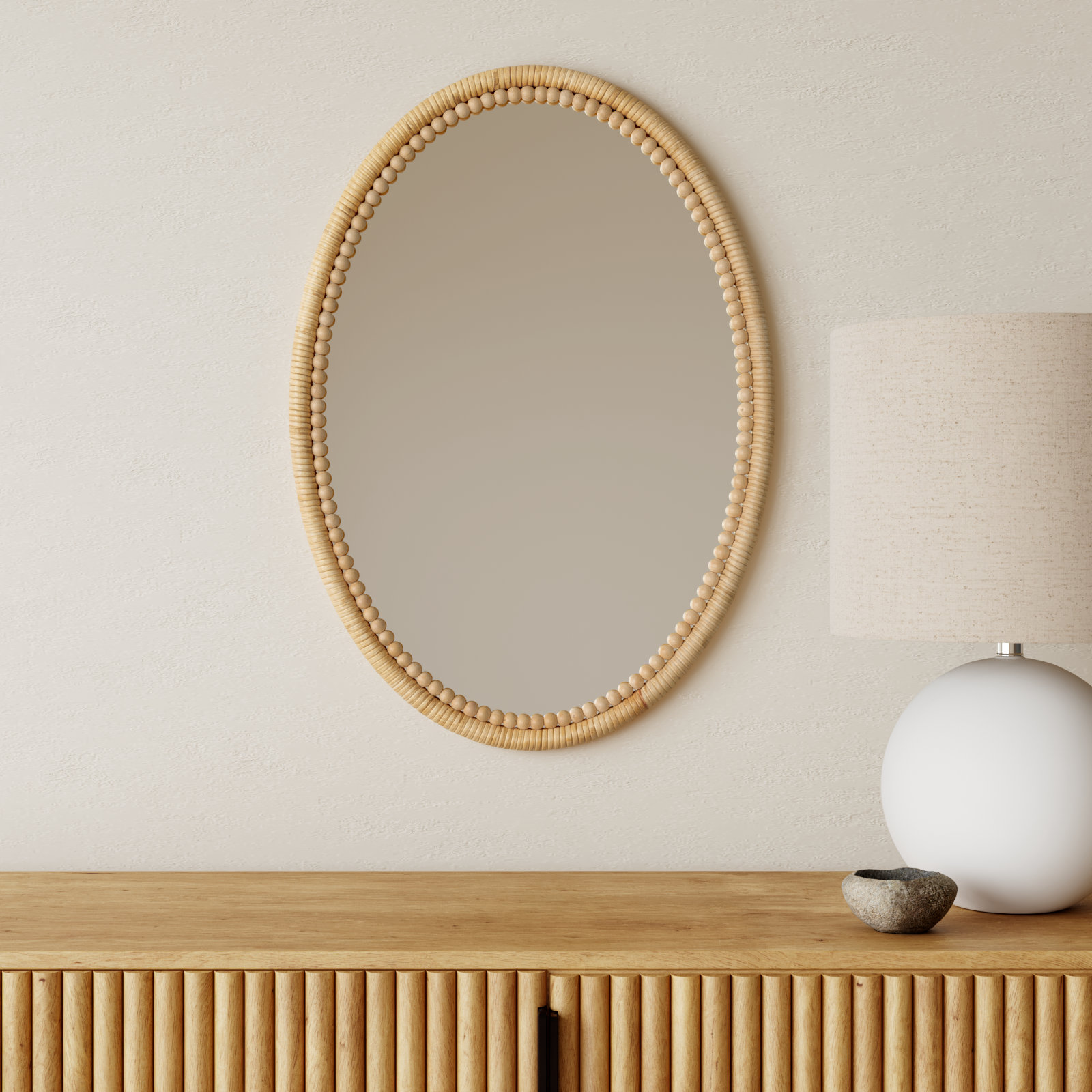 Marilou Bamboo / Rattan Wall Mirror, Oval