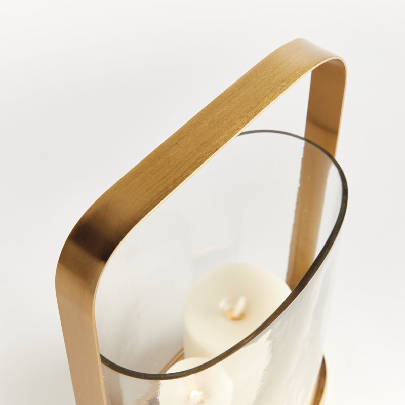 Glass Tabletop Hurricane, 12” H x 4.75” W x 8.5” D, 1