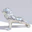 Grande statue de lion en mosaïque en diamant avec miroir moderne-129224322