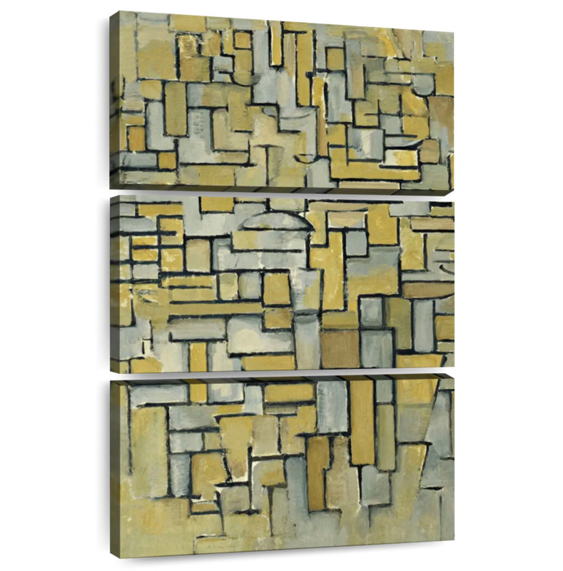 Composition Avery en brun et gris, H 50 po x l 32 po
