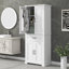 Armoire de rangement de salle de bain avec portes et tiroir, plusieurs espaces de rangement, tablette réglable-1102529009