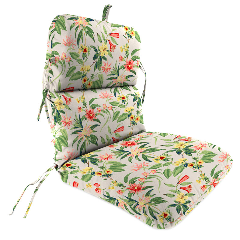 Byrom 22" x 45" Outdoor Chair Cushion with Ties and Loop, Norrah Ginger