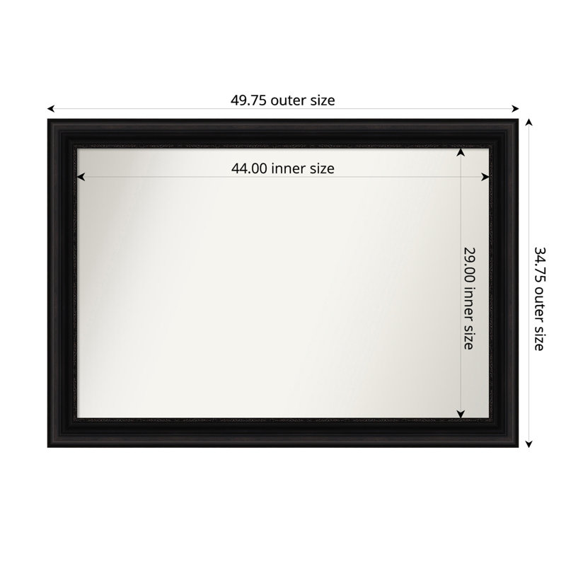 Miroir mural Senaiya, Rectangle, 34,75 po x 49,75 po