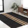 Amandus Rustic Farmhouse Wide Ticking Stripe Jute Black/Natural Rug