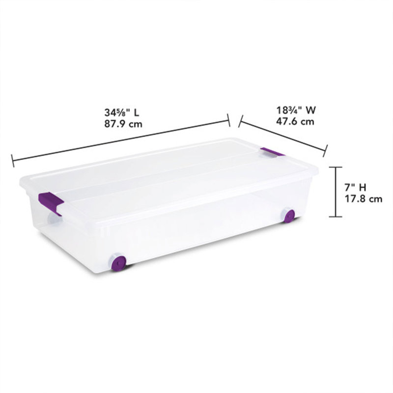 Sterilite Plastic Storage Containers with Latching Lids, Clear