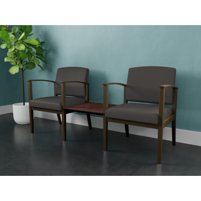 Structure tandem 2 places avec table centrale en acier Amherst