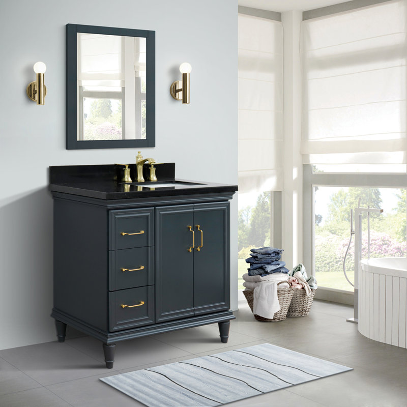Ensemble de meuble-lavabo simple 37 po Little Nell, Gris foncé
