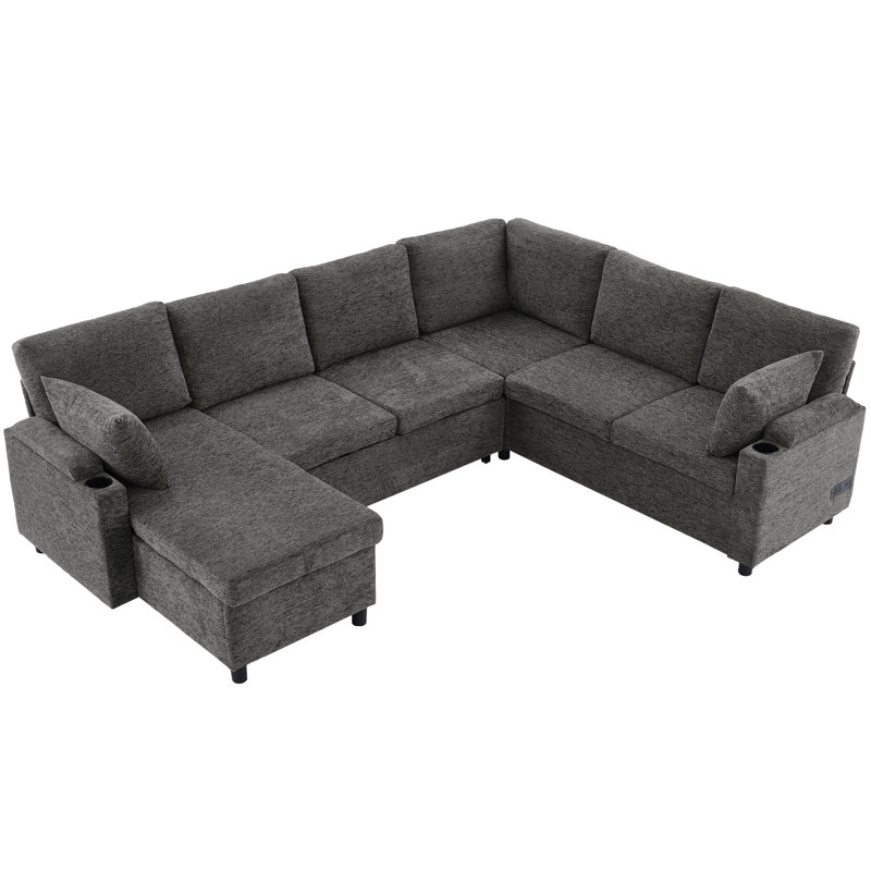 Canapé-lit modulaire polyvalent avec canapé-lit 109,9 po, Gris