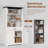 70 In Tall Bookshelf Farmhouse Bookcases With Doors And Drawer 6 Shelf Display Storage-1994626485