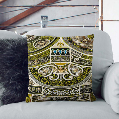 16th Century Pattern Square Throw Cushion