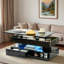 39.3" Lift Top Coffee Table with LED Lights, Hidden Compartment & 2 Drawers - Modern Multifunctional-695377237
