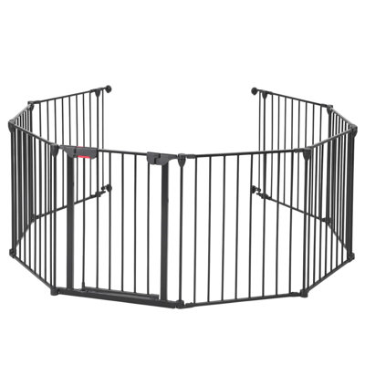 8 pièces Clôture pour chien 29 po en métal avec barrière pour animaux de compagnie pour grand / petit chien pour camping-car / jardin / jardin