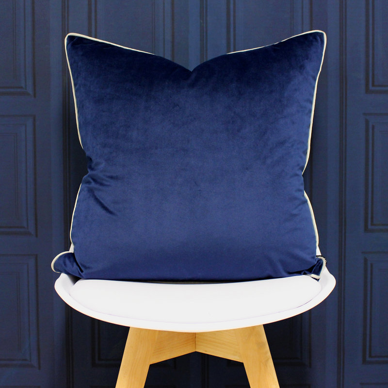 Oliver Square Throw, Pillow Cover Only - No Insert, Navy/Silver