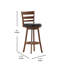 Commercial Grade Classic Ladderback Swivel Bar Height Barstool with Padded, Upholstered Seat-302501648-302501649