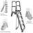 Main Access Smart Step 24 Inch Wide Swimming Pool Entrance W/ Hand Rail Support