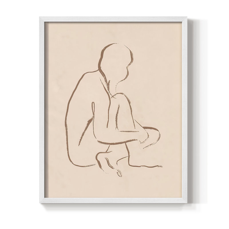 Reproduction encadrée Soseed Pose I - bois massif, Blanc, H 14 po x l 11 po