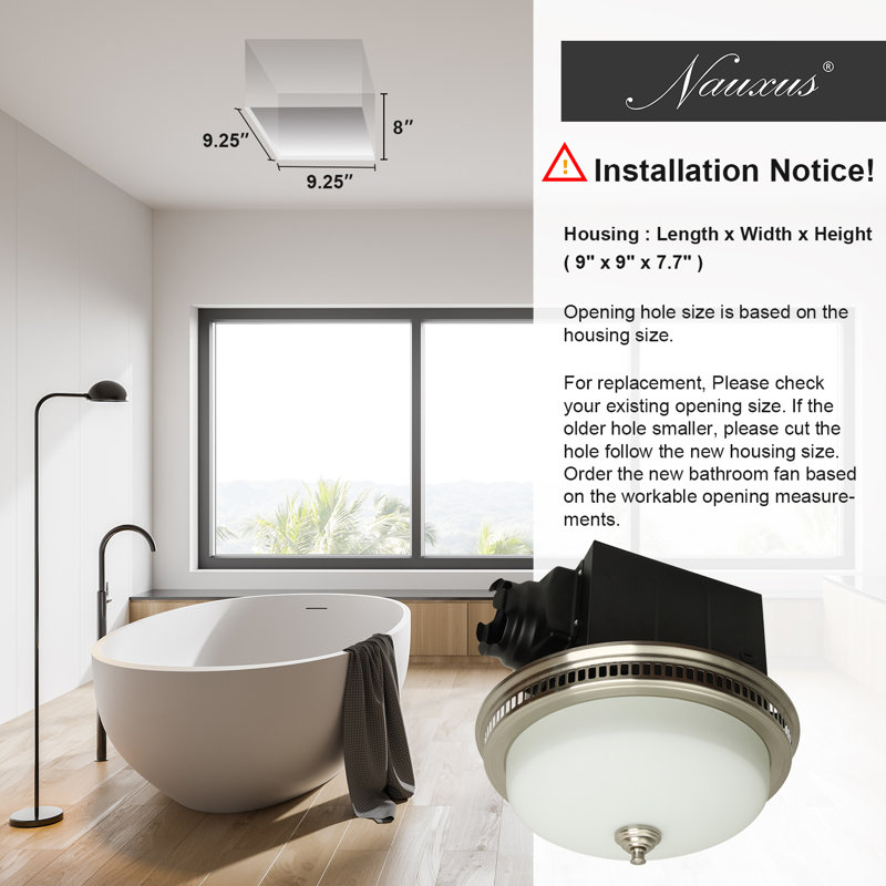 110 CFM Bathroom Fan, Brushed Nickel