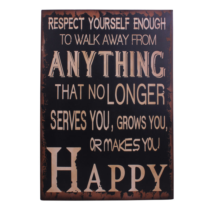 Décoration murale "respectez-vous assez" pour une enseigne de sagesse antique